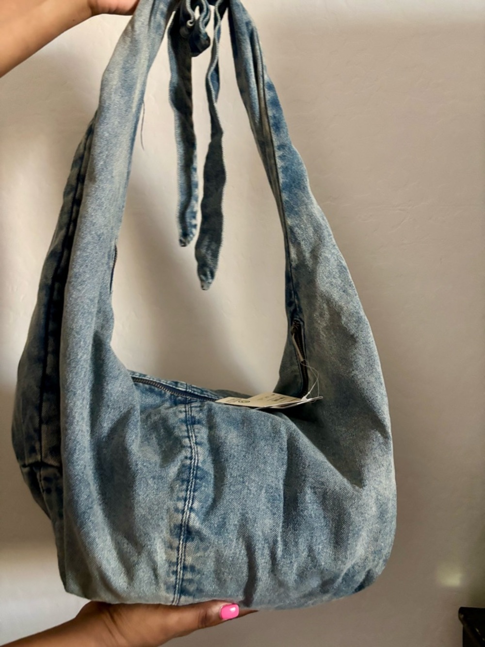 NWT Denim Hobo Shoulder Bag